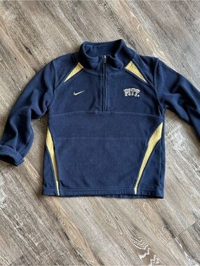 🧸 Nike | Kids Pitt Navy & Gold Quarter-Zip Fleece Jacket